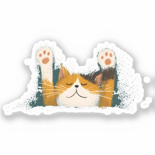 Sticker Cute Funny Cat Nap (Recto)