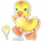 Sticker Cute Funny Joyeux Canard (Devant)