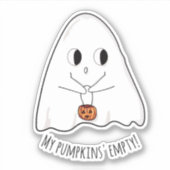 Sticker Cute Funny Kawaii Halloween Ghost Custom Cut Vinyl (Devant)