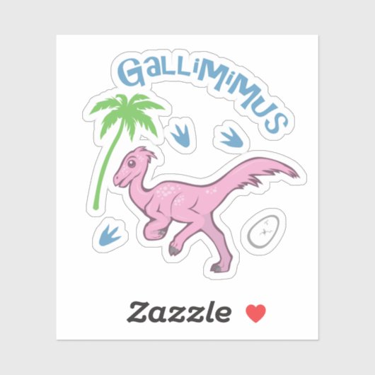 Sticker Cute Gallimimus (Feuille)