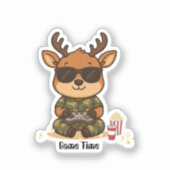 Sticker Cute Gamer Deer “Game Time” Accent  (Recto)