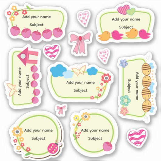 Sticker Cute Garden Elements colorful | Back to school (Devant)