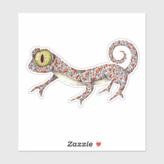 Sticker Cute Gecko Illustré (Feuille)