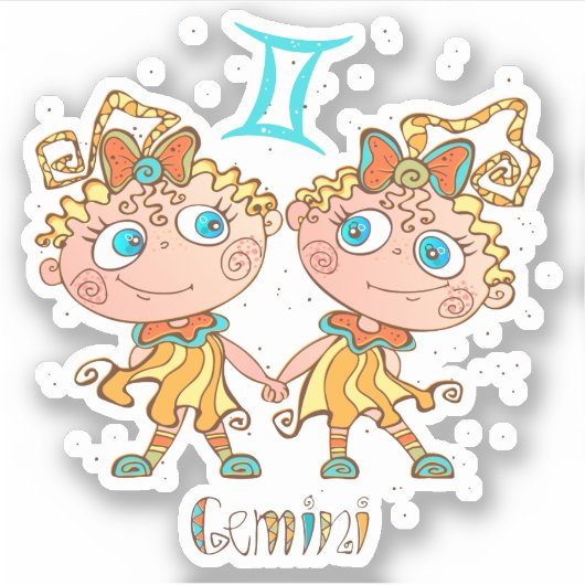Sticker Cute Gemini Twins (Devant)