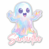 Sticker Cute Ghost Holographic Look Halloween Custom (Devant)