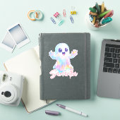 Sticker Cute Ghost Holographic Look Halloween Custom (Couverture iPad)