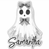 Sticker Cute Ghost Lace Vintage Halloween Custom (Devant)