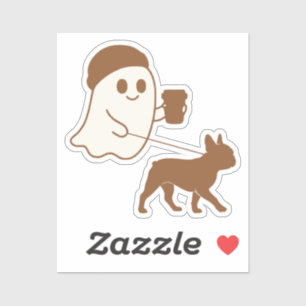 Sticker Cute Ghost Walking Frenchie