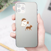 Sticker Cute Ghost Walking Frenchie (Téléphone)