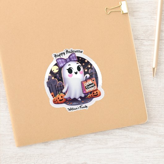 Sticker Cute Ghoul ami Approuvé Halloween (Carnet)