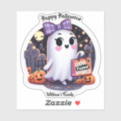 Sticker Cute Ghoul ami Approuvé Halloween (Feuille)