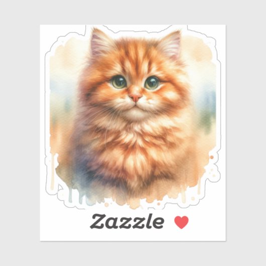 Sticker Cute Ginger Tabby Chat T-shirt classique (Feuille)
