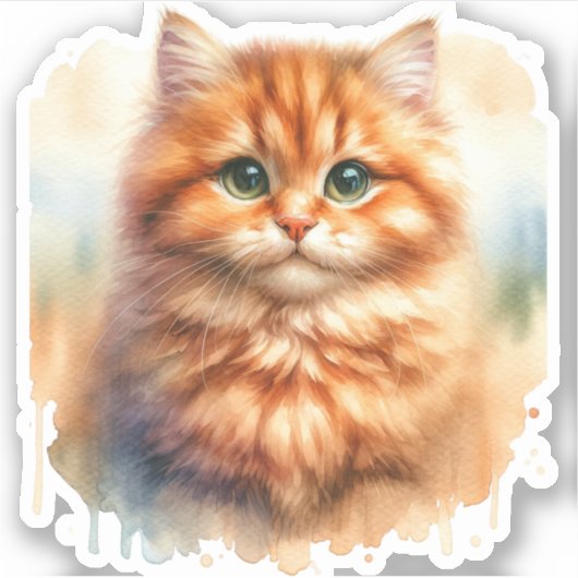 Sticker Cute Ginger Tabby Chat T-shirt classique (Devant)
