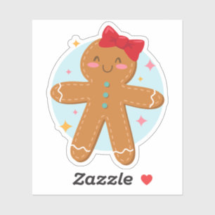Sticker Cute Gingerbread Girl Cookies Art Dessin