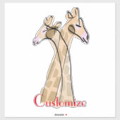 Sticker Cute Giraffe Couple Thunder_Cove (Feuille)