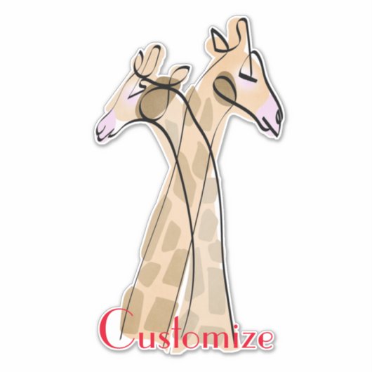 Sticker Cute Giraffe Couple Thunder_Cove (Devant)