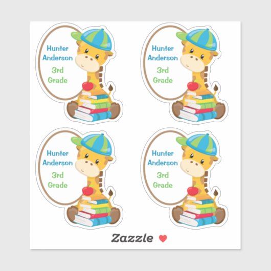 Sticker Cute Giraffe Enfants Réserver Contour (Feuille)