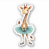 Sticker Cute giraffe in a tutu dancing as a ballerina, gif (Devant)