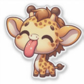 Sticker Cute Giraffe Sticking sa langue (Devant)