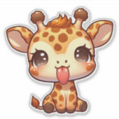 Sticker Cute Giraffe Sticking sa langue (Devant)