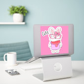 Sticker Cute Girly (Ordinateur portable sur le bureau)
