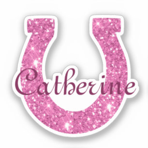 Sticker Cute Girly Coquette Parties scintillant rose Nom d
