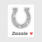 Sticker Cute Glam Girly Argent Parties scintillant Horsesh (Feuille)