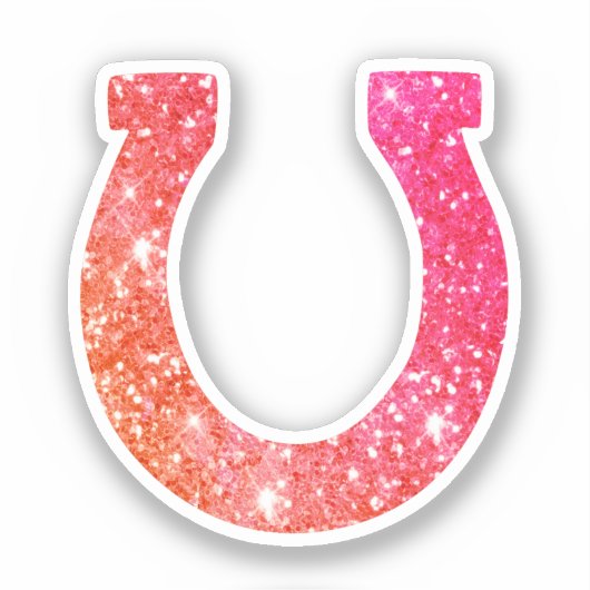 Sticker Cute Glam Girly Coral rose Parties scintillant fer (Recto)