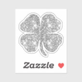 Sticker Cute Glam Girly Silver Parties scintillant Lucky C (Feuille)