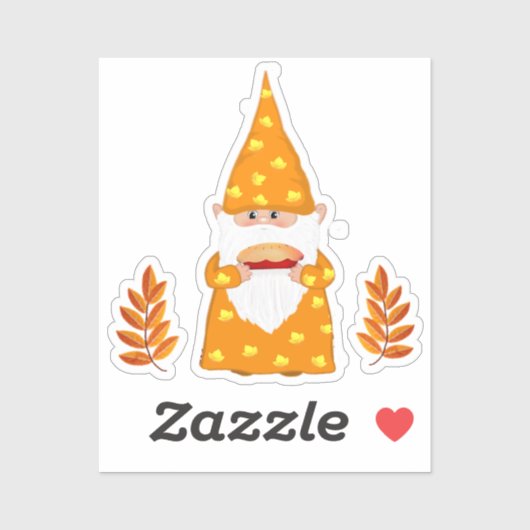 Sticker Cute Gnome de Thanksgiving (Feuille)