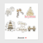 Sticker Cute Gold Christmas (Feuille)