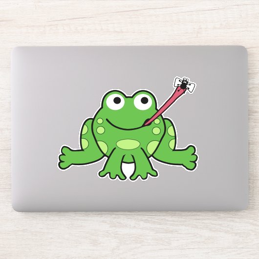 Sticker Cute grenouille caricaturale et mouche (Ordinateur)