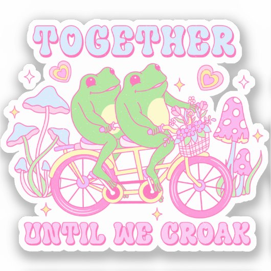Sticker Cute Grenouille Couple - Ensemble Jusqu'À Ce Que N (Recto)