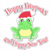 Sticker Cute Grenouille de Noël avec dessin novateur de Sa (Devant)