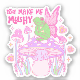 Sticker Cute grenouille et champignon - Vous me faites bou