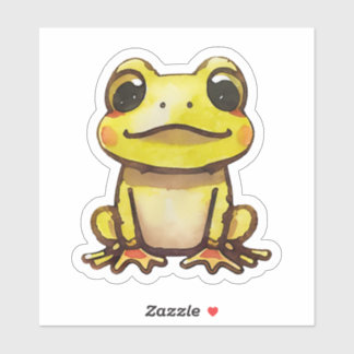 Sticker Cute grenouille jaune animal