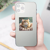 Sticker Cute Grey Fluffy Tabby Chat (Téléphone)