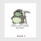 Sticker Cute Grim Reaper Frog – ’Twas the Carbs M’Lord (Feuille)