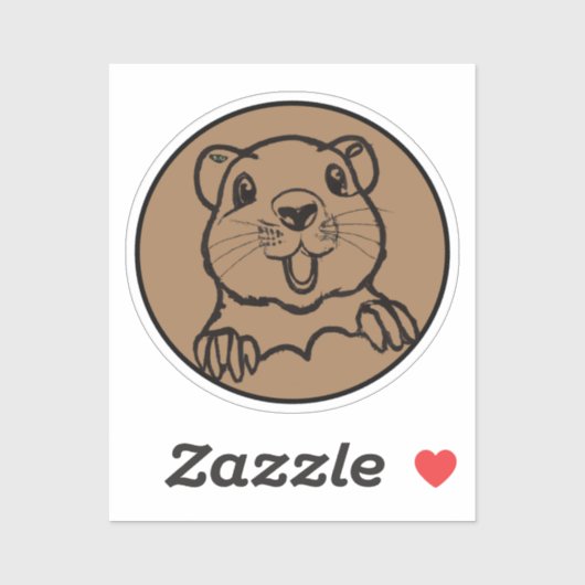 Sticker Cute Groundhog surgit (Feuille)