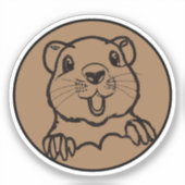 Sticker Cute Groundhog surgit (Recto)