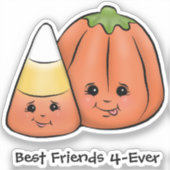 Sticker Cute Halloween Candy Corn & Citrouille (Recto)