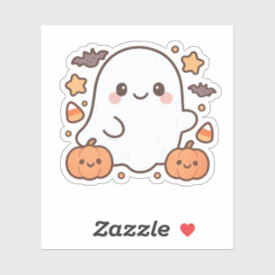 Sticker Cute Halloween Ghost Clipart, Fun et mignon Éffray