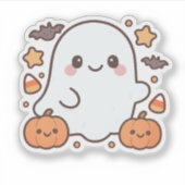 Sticker Cute Halloween Ghost Clipart, Fun et mignon Éffray (Devant)