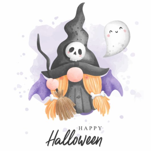 Sticker Cute Halloween Gnome (Devant)