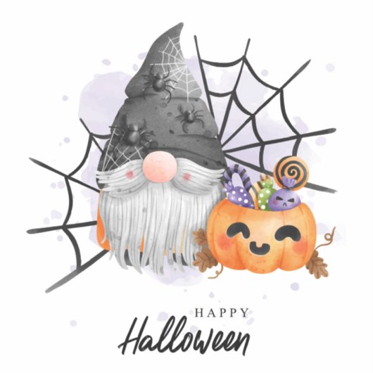 Sticker Cute Halloween Gnome (Devant)