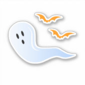 Sticker Cute Halloween Iridescente Fantôme et chauves-sour (Devant)