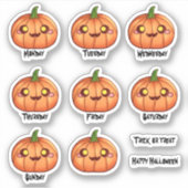 Sticker Cute Halloween Jack-o'-lantern Weekly Planner (Devant)
