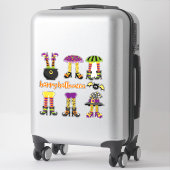 Sticker Cute Halloween sorcières Legs Contour (Sur valise)