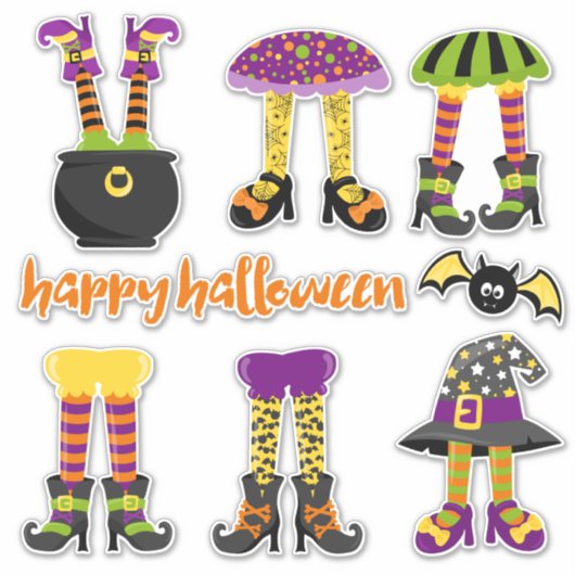 Sticker Cute Halloween sorcières Legs Contour (Devant)