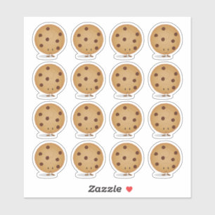 Sticker Cute Happy Chocolate Chip Cookie